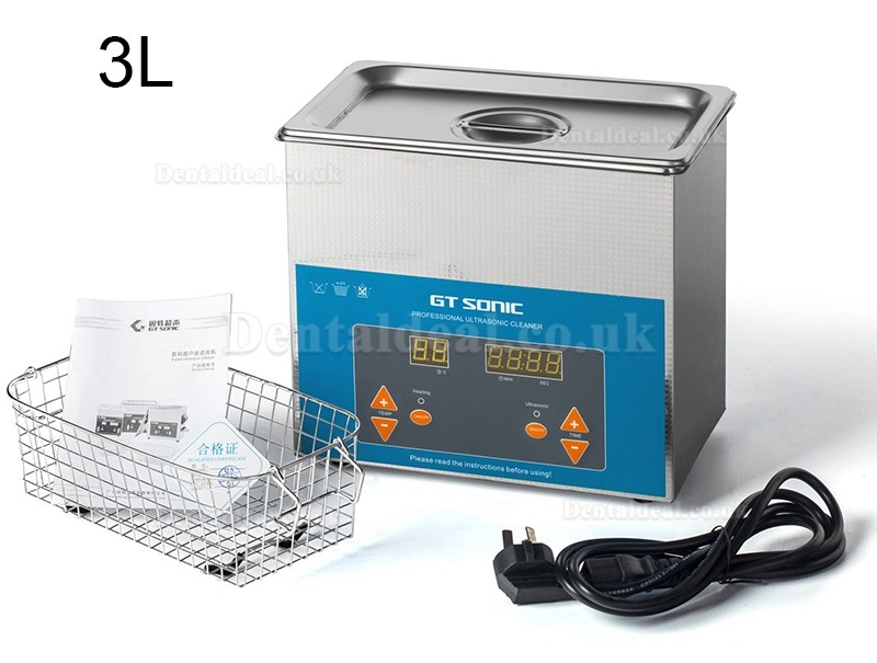 GT SONIC QTD 2-27L Tabletop Digital Ultrasonic Cleaner with Heater & LED display for Dental Lab Industry Jewelry